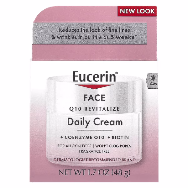 Eucerin, Face, Q10 Revitalize Daily Cream, Fragrance Free, 1.7 oz (48 g) - Image 3