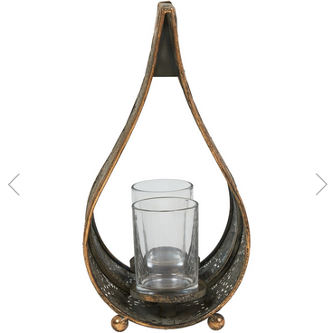 Teardrop Candle Lantern - Gold