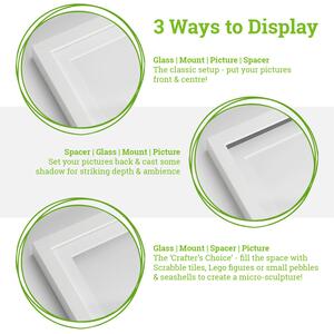 5" x 7" White 3D Box Photo Frames - 4" x 6" Mount - White - Pack of 2 - White/White