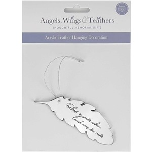 Memorial Acrylic Feather Hanging Decoration - Mirrored