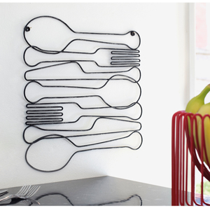Art for the Home Dinner Time Metal Wall Art - Grey
