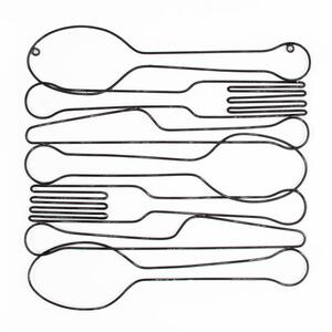 Art for the Home Dinner Time Metal Wall Art - Grey - Image 2