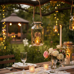 Felicity Bloom Glass Lantern - Clear