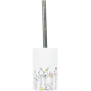 Seagull Design Toilet Brush Holder - White