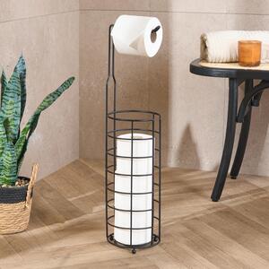 OHS Wire Toilet Roll Stand - Black