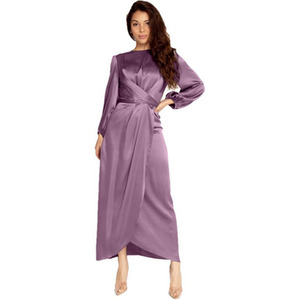 Satin Wrapped Long Sleeve Dress - Image 2