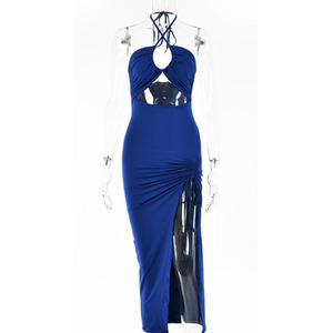 High Leg Slit Halter Dress - Image 2