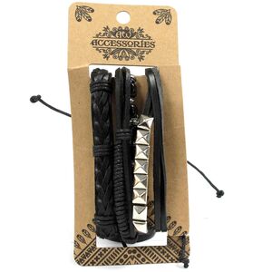 Mens Bracelet Sets Macho (asst) - Black - Image 2