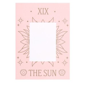 Sun Tarot Necklace on Greeting Card - Gold-Tone Pendant Gift for Tarot Lovers - Gold