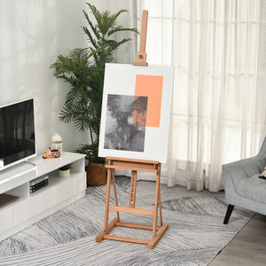 Vinsetto Art Studio Easel Height Adjustable with Canvas Holder - Nature Wood