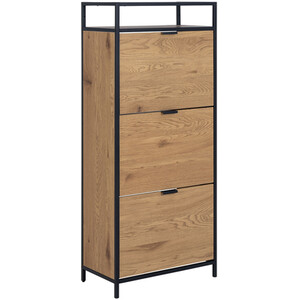 Seaford Shoe Cabinet - Oak and Black