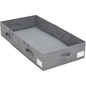 Portable Fabric Clothes Quilt Organizer with Lid - Grey - Image 2