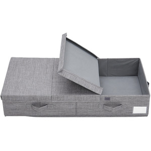 Portable Fabric Clothes Quilt Organizer with Lid - Grey - Image 4