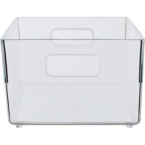 Romm Large Clear Plastic Fridge Bin With Handles - Clear