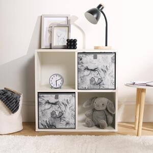 OHS Marble Print Cube Storage Boxes - Grey - Image 2