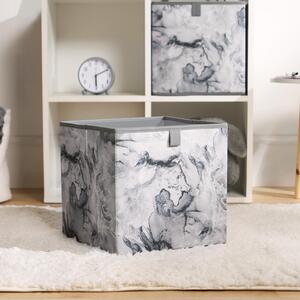 OHS Marble Print Cube Storage Boxes - Grey - Image 3