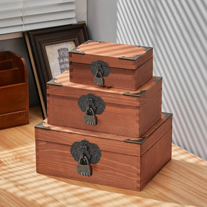 Lockable Pine Storage Box with Reinforced Edges