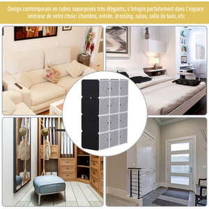 HOMCOM Bedroom Clothes Storage Cabinet Cube Organiser - Black and White