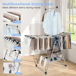 Clothes Drying Rack Gullwing Style Rack - Silver - Image 2
