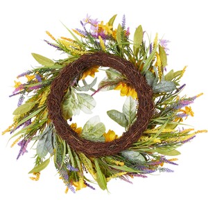 Sunflower Wreath 60cm - Yellow - Image 3