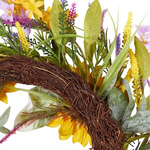 Sunflower Wreath 60cm - Yellow - Image 4