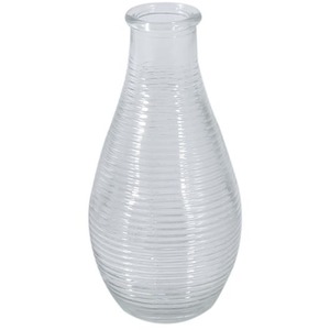 Ribbed Bottle Vase - Clear