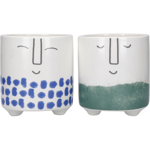 KitchenCraft Planters Face x2 - White