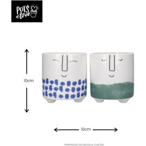 KitchenCraft Planters Face x2 - White - Image 2