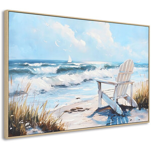 Seashore Deck Chair Framed Art - Blue - Image 2