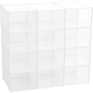 12x Clear Stackable Shoe Boxes - Image 2