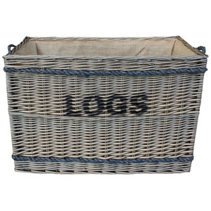 Jumbo Wicker Rope Handle Log Basket