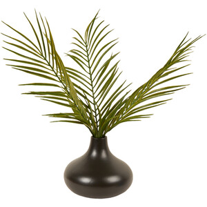 Palm in Black Vase - Black and Green