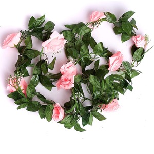 Best Artificial 7ft Baby Pink Silk Rose Garland - Baby Pink