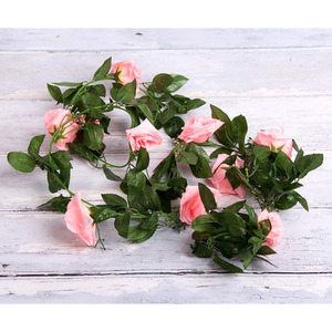 Best Artificial 7ft Baby Pink Silk Rose Garland - Baby Pink - Image 2