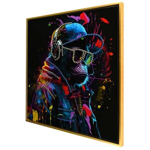 Bright Monkey Music Framed Canvas - Image 2