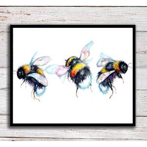Bees Framed Wall Art - Black