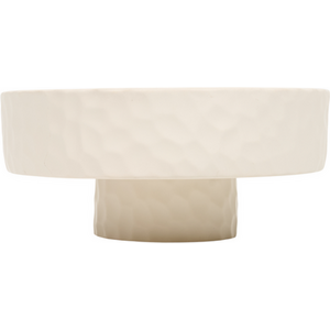 Astrid Cream Dimpled Pedestal Bowl - Cream