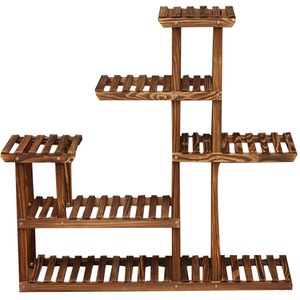 5-Tiered Wooden Plant Stand - Brown