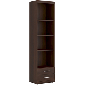 Kiel Tall Two Drawer Narrow Cabinet  - Dark Mahogany