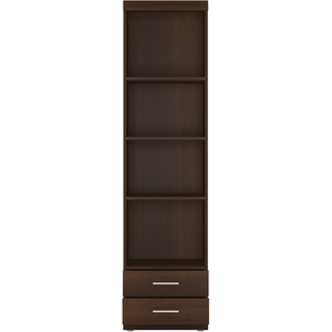 Kiel Tall Two Drawer Narrow Cabinet - Dark Mahogany - Image 2