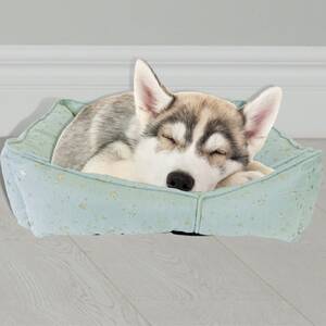 Mint Star Print Pet Sofa Bed Large - Green