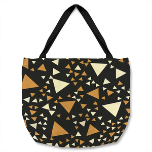 Triangles On Black Tote bag - Black