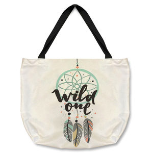 Cute Print In Boho Style Tote bag - Green
